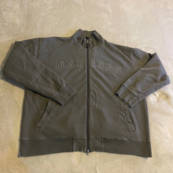 GAP Other - Vintage Mens GAP 1969 Full Zip Sweatshirt Jacket Gray XXL Casual Streetwear Gym